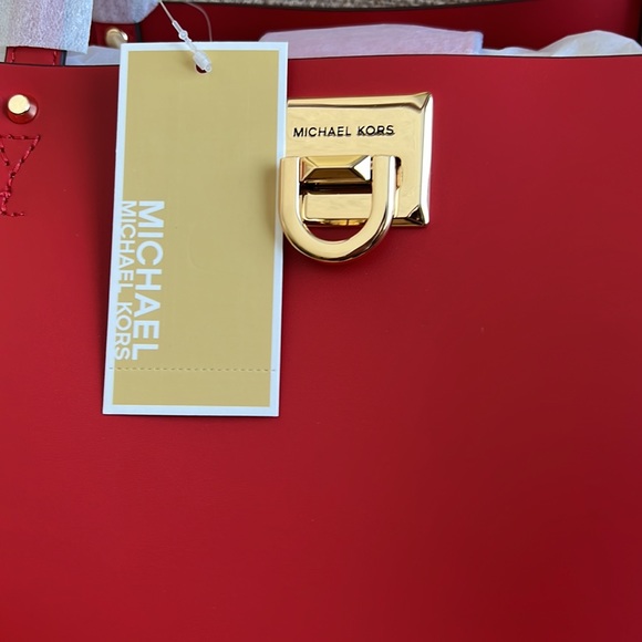 Michael Kors Manhattan Large Tote Leather Red Flame - Picture 4 of 14